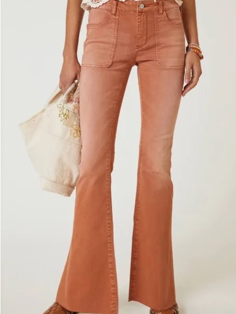 Anthropologie Rust-Toned High-Rise Flare Jeans
